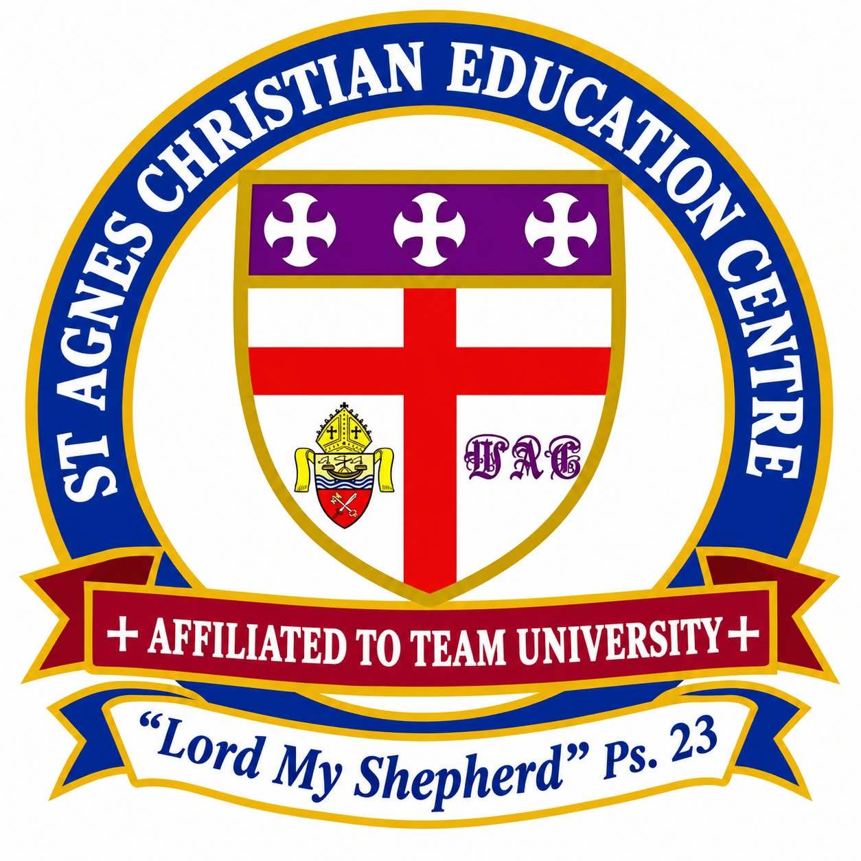 St Agnes Christian Education Centre crest, affiliated to Team University
